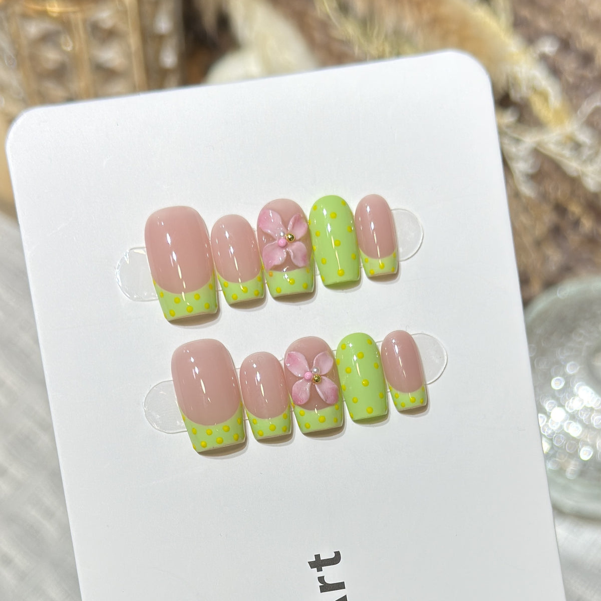 Acrylic Floral Design Press-On Nail Set Acalora