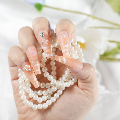 Glamorous Decorative Long Coffin Nails Acalora