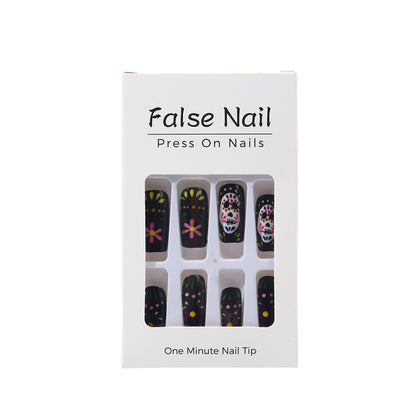 Creative artificial nails with sugar skull design Acalora