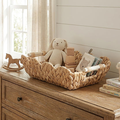 Handwoven storage basket with wave edge Acalora