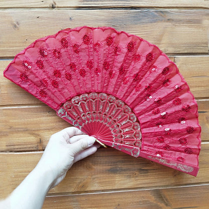 Ladies' handmade fan with fine embroideries Brehn