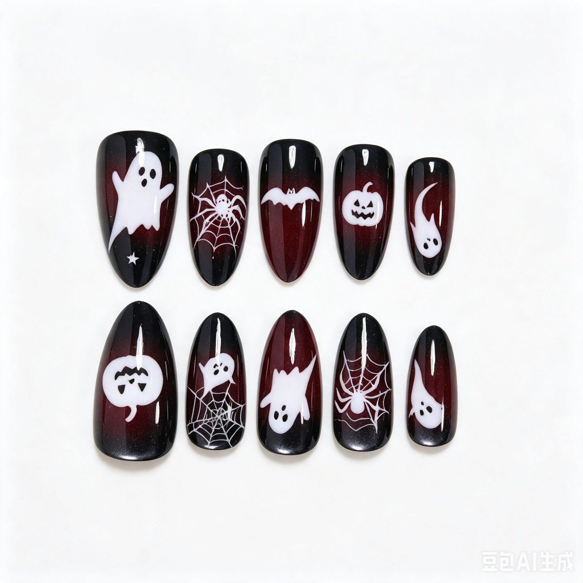 Halloween Themed Press-On Nail Art Acalora