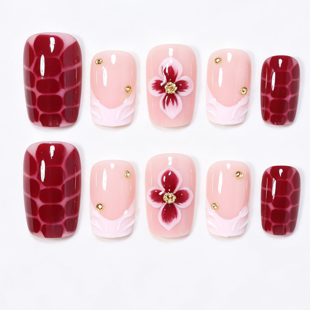 Elegant Floral Acrylic Nail Art Tips Acalora