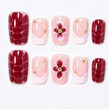 Elegant Floral Acrylic Nail Art Tips Acalora