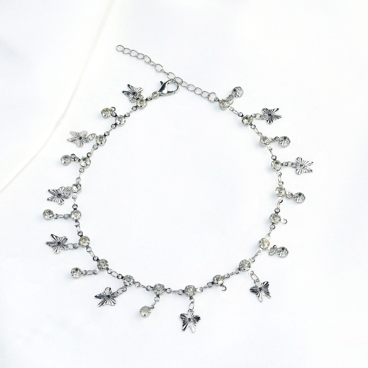 Elegant Crystal Chain Anklet Acalora