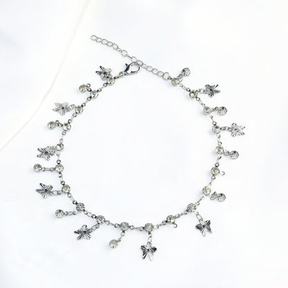 Elegant Crystal Chain Anklet Acalora
