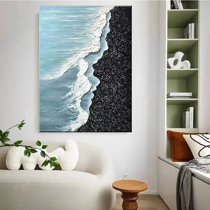 Textured Abstract Ocean Wave Canvas Artwork