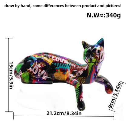 Colorful Cat Sculpture Acalora