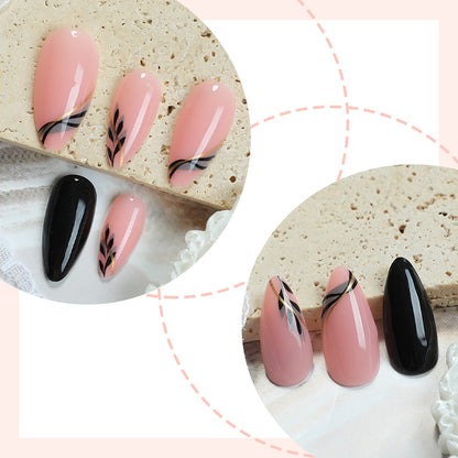 Elegant Press-On Nail Art Set with Artistic Designs Acalora