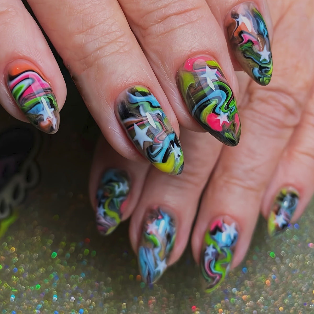 Artistic Swirl Nail Art Acalora