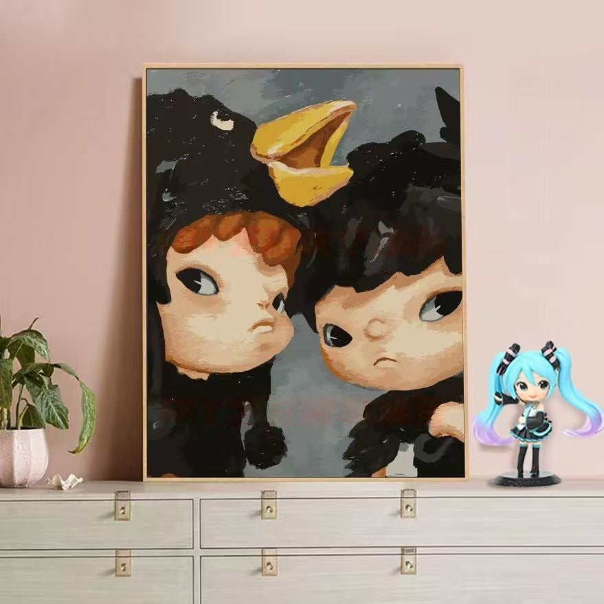 Playful Character Illustration Canvas Art