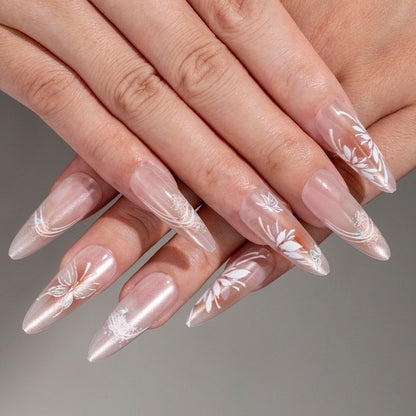 Floral-Inspired Press-On Nail Enhancements Acalora