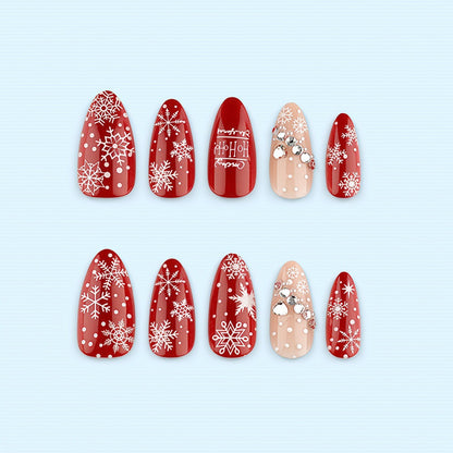Artificial nails in festive Christmas design Acalora