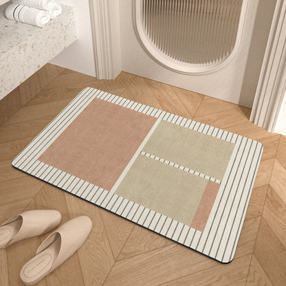 Geometric Pattern Textured Bath Mat Acalora