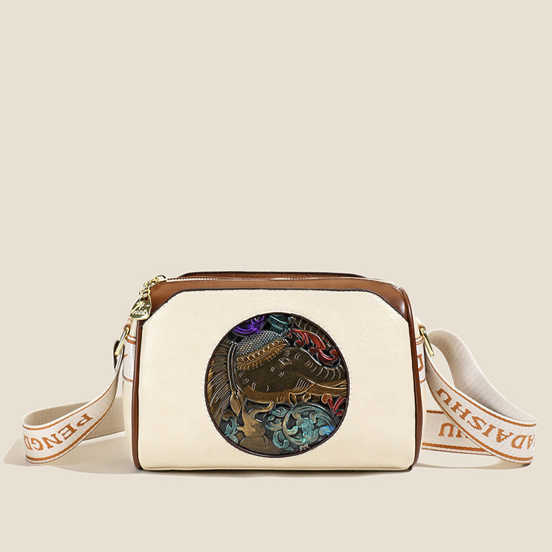 Vintage-Inspired Leather Crossbody Bag Acalora