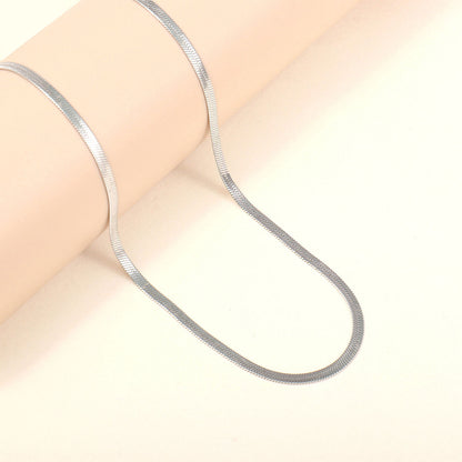 Sleek Slim Silver Chain Necklace Acalora