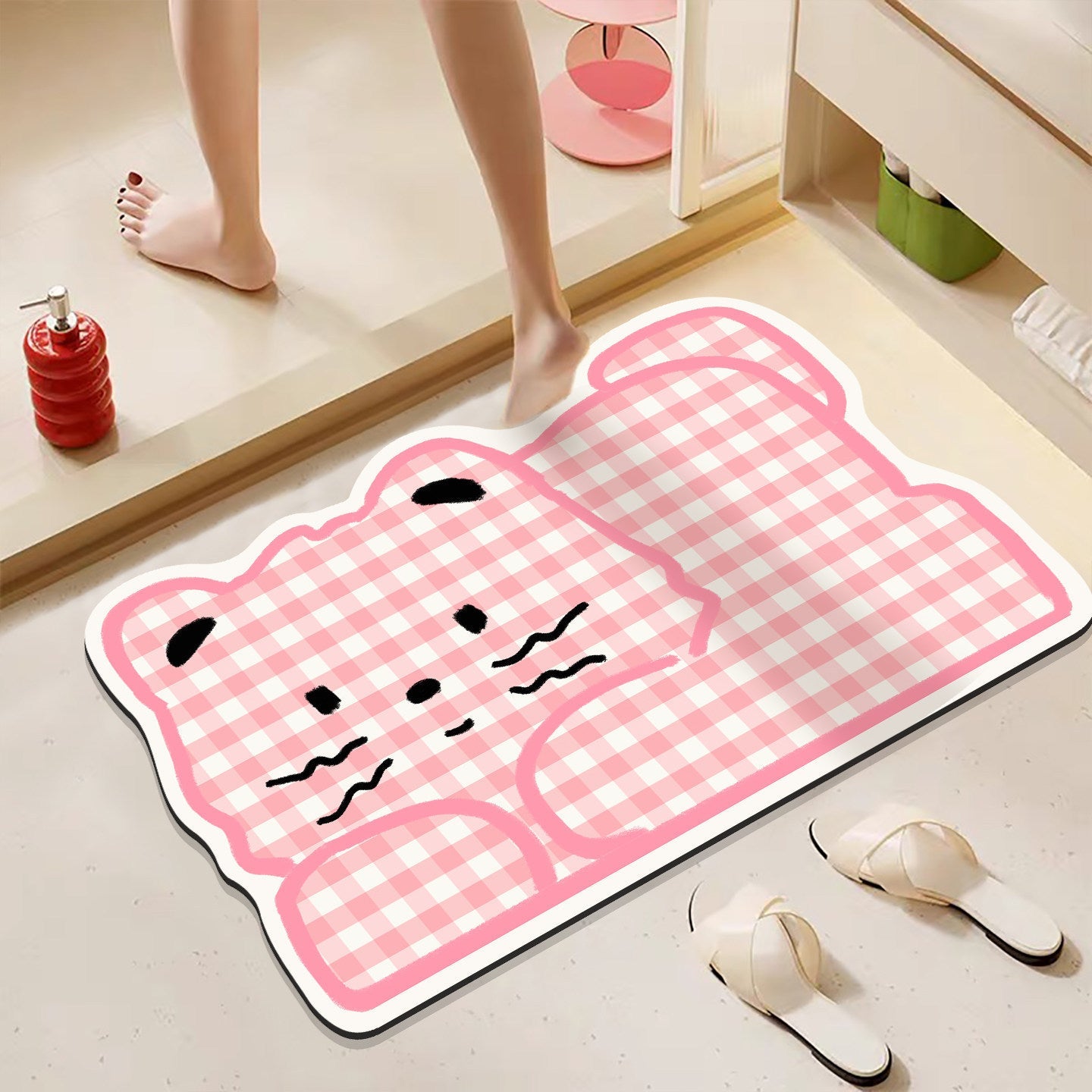 Playful Hamburger-Themed Bath Mat