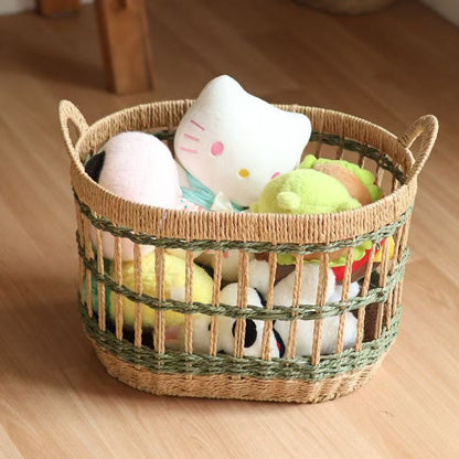 Decorative basket made of woven natural material Acalora