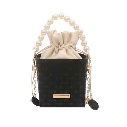 Elegant Pearl-Handled Mini Bucket Bag Acalora