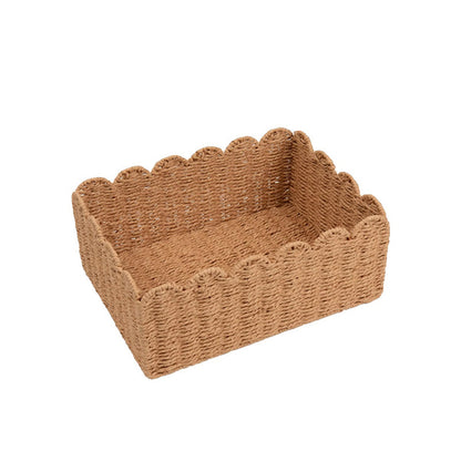 Handwoven storage basket with playful design Acalora