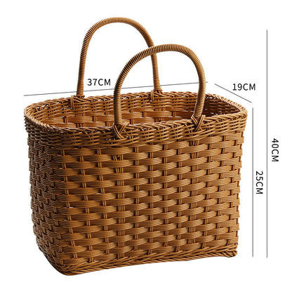 Unisex Hand-woven Shopping Basket with two Handles Brehn