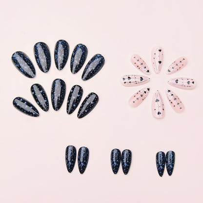 Artistic Heart and Star Nail Art Acalora
