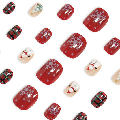 Festive Holiday-Themed Acrylic Nail Art Acalora