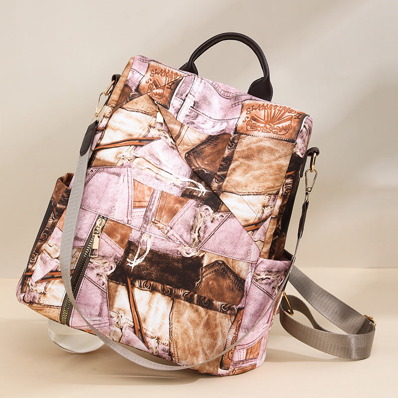Artistic Patchrk Fabric Backpack Acalora