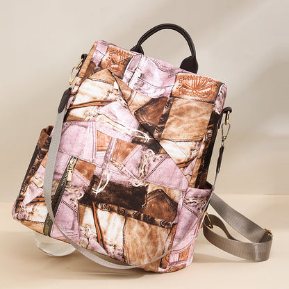 Artistic Patchrk Fabric Backpack Acalora