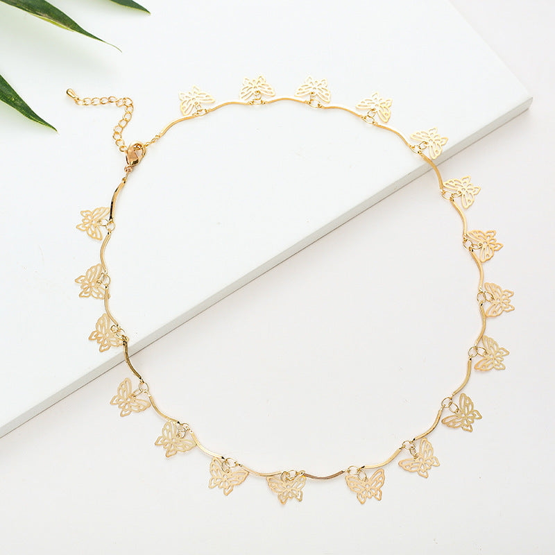 Butterfly Design Choker Necklace Acalora