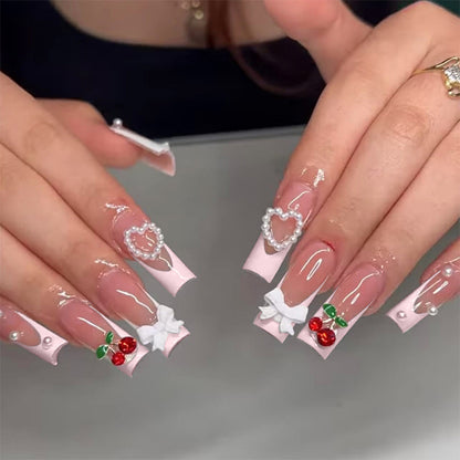 Decorative 3D Embellished Press-On Nail Set Acalora