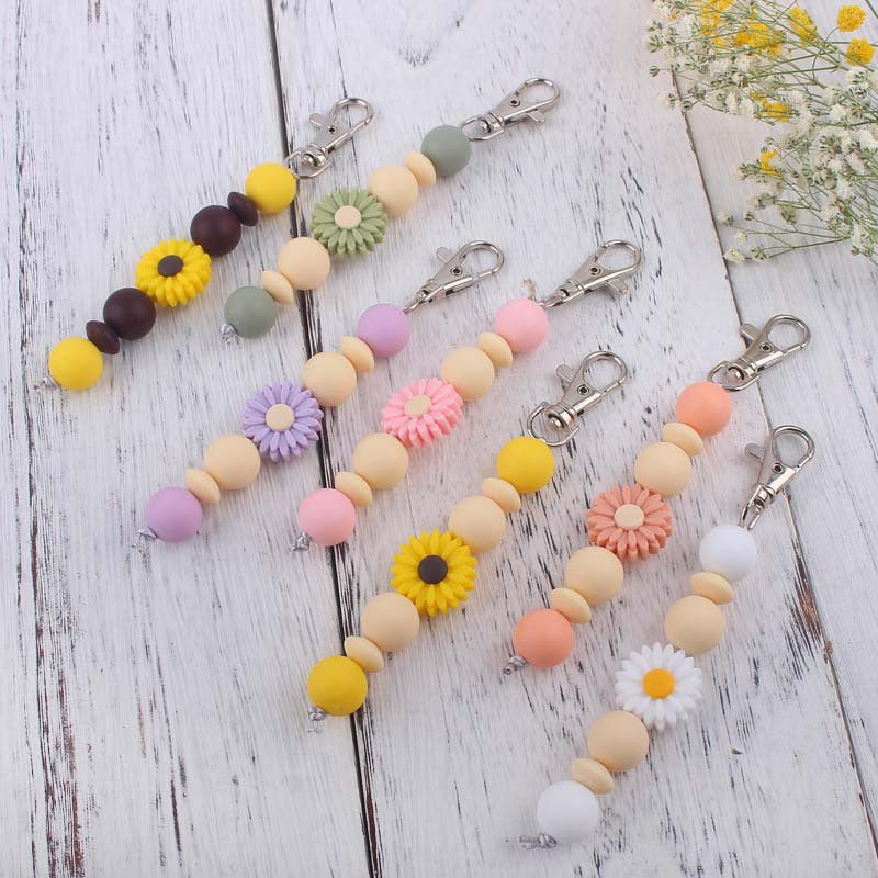 Decorative Silicone Beaded Keychain Holder Acalora