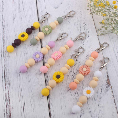 Decorative Silicone Beaded Keychain Holder Acalora