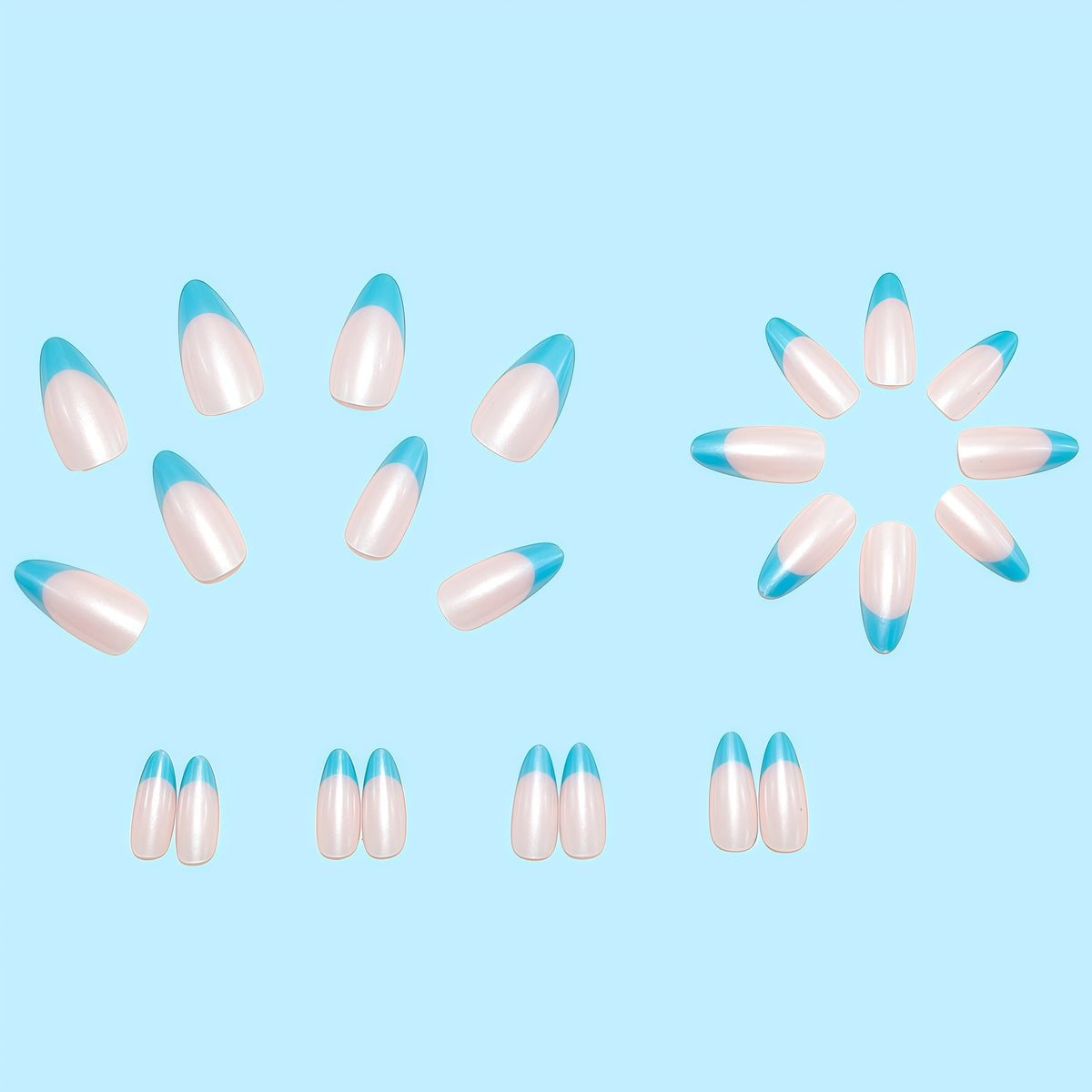 Artificial nails with elegant gradient color and lace design Acalora