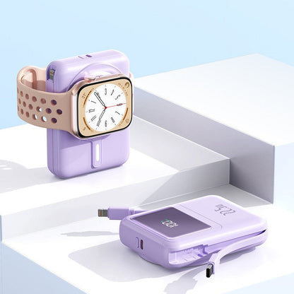Portable power bank with integrated Apple Watch mounting mechanism and fast charging function Bowlift