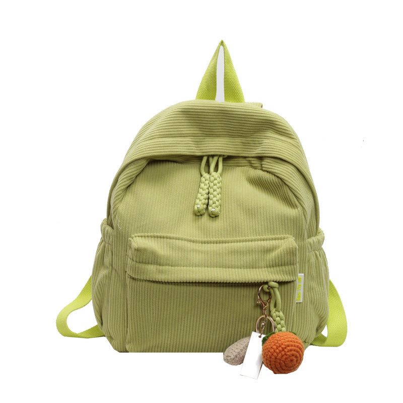 Corduroy Casual Mini School Backpack Bowlift