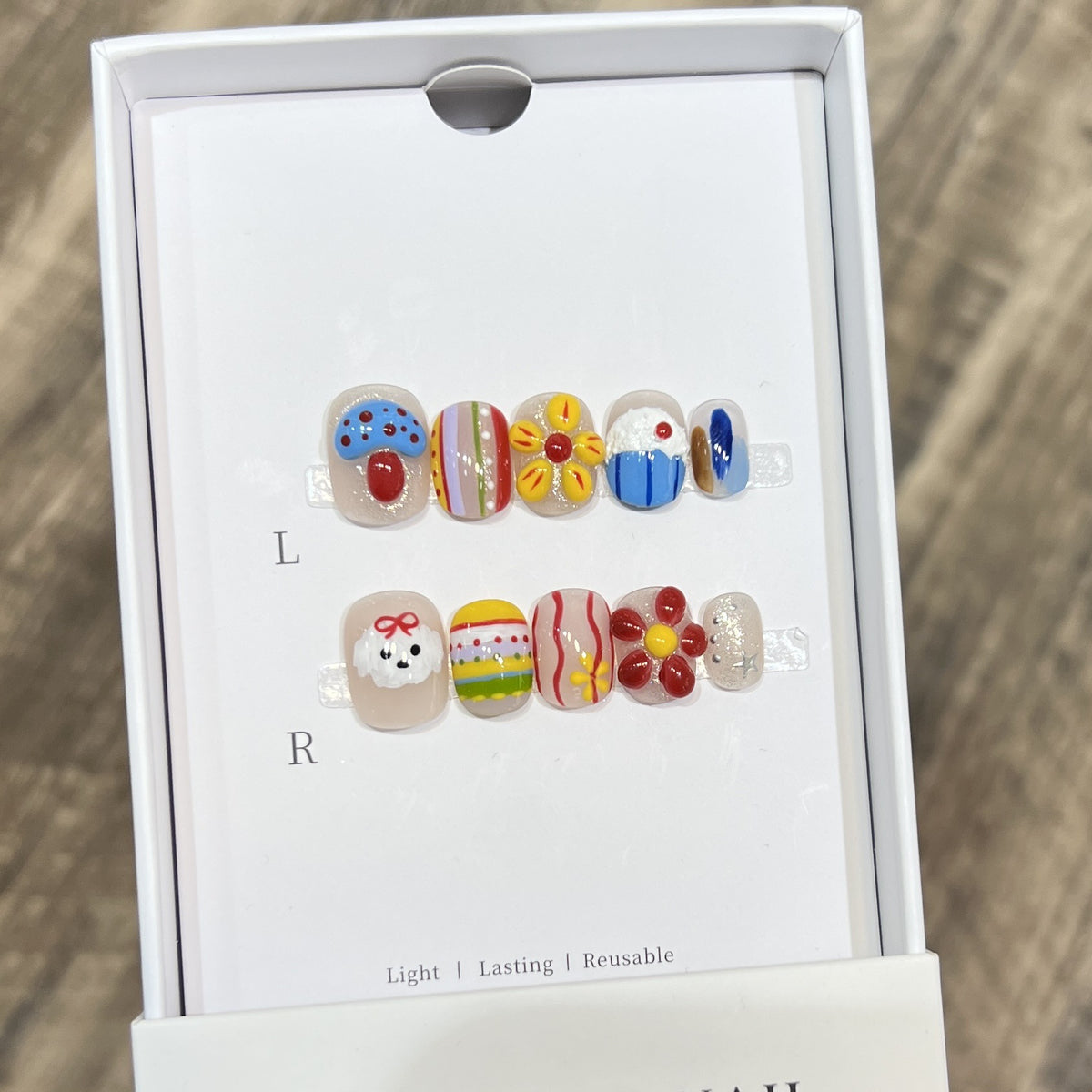 Decorative Press-On Nail Art Set with Fun and Whimsical Designs Acalora