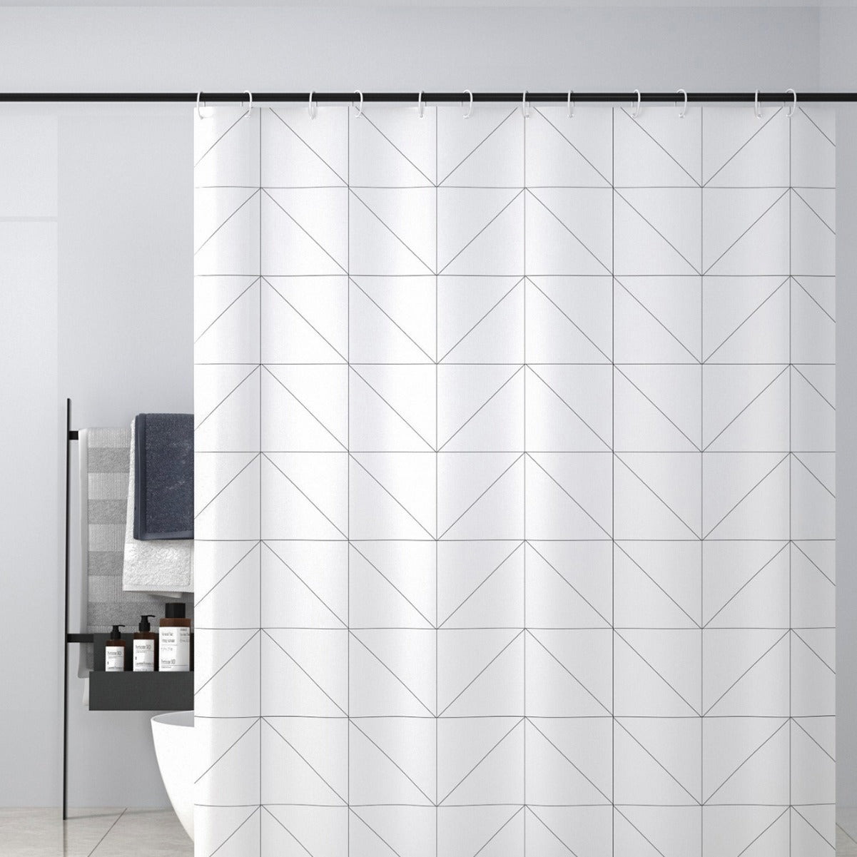Modern Geometric Pattern Shower Curtain