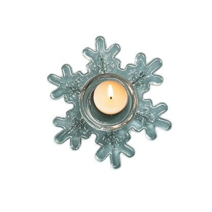 Snowflake-Shaped Glass Tealight Candle Holder Acalora