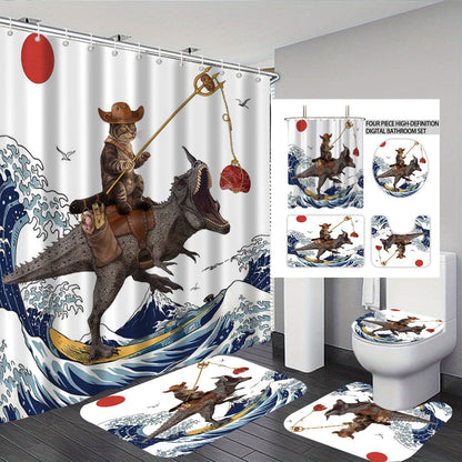 Digital Floral Theme Bathroom Décor Set