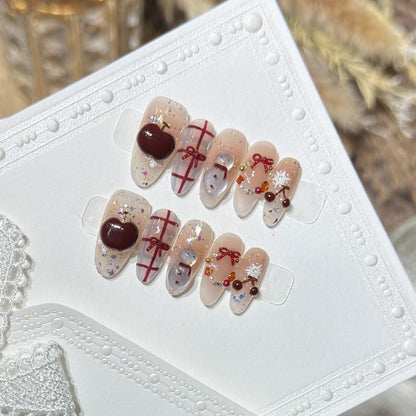 Winter-Themed Press-On Nail Art Set Acalora
