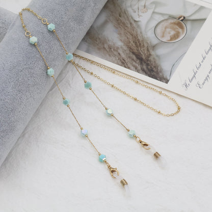 Elegant Gold Chain Necklace with Gemstones Acalora