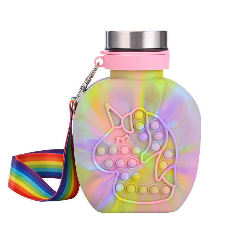 Unisex water bottle with cute unicorn design Bowlift