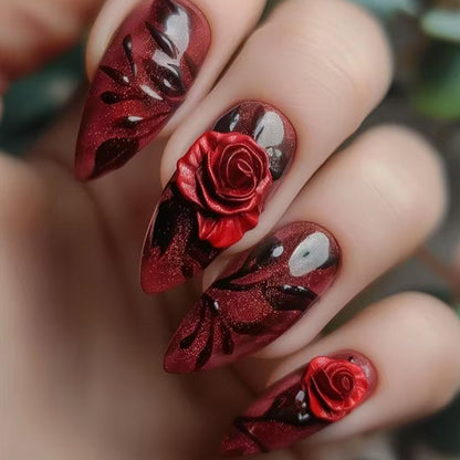 Elegant Floral Design Nail Art Acalora