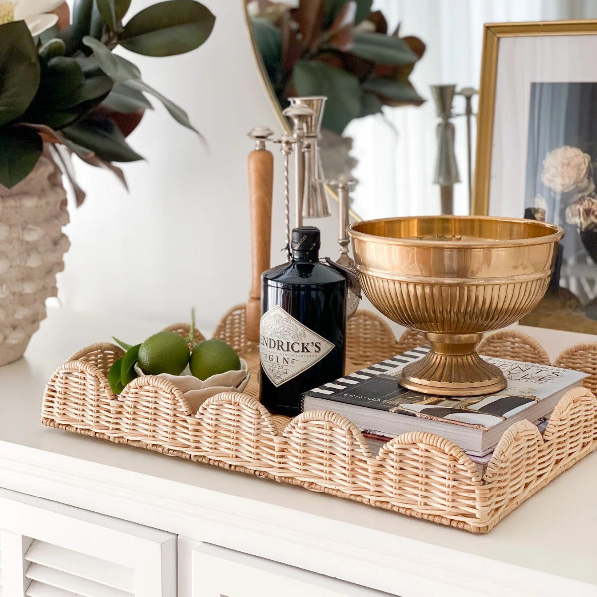 Decorative Woven Serving Tray Acalora