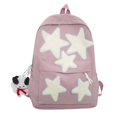 Star-Embroidered Casual Backpack Acalora