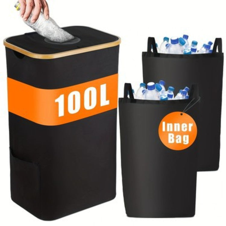 Multifunctional laundry storage box with bamboo lid Acalora