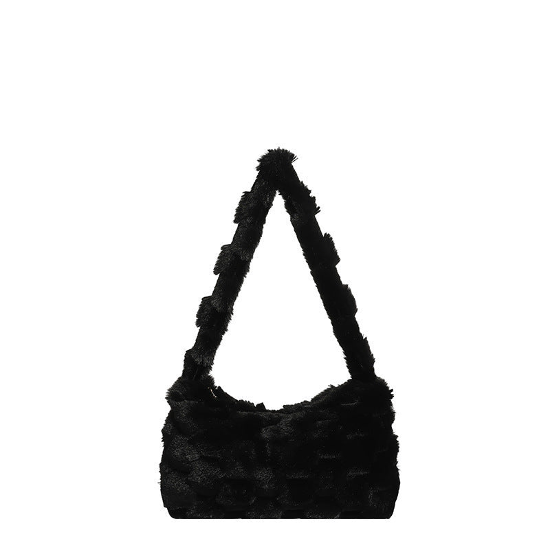 Cozy Textured Plush Handbag Acalora