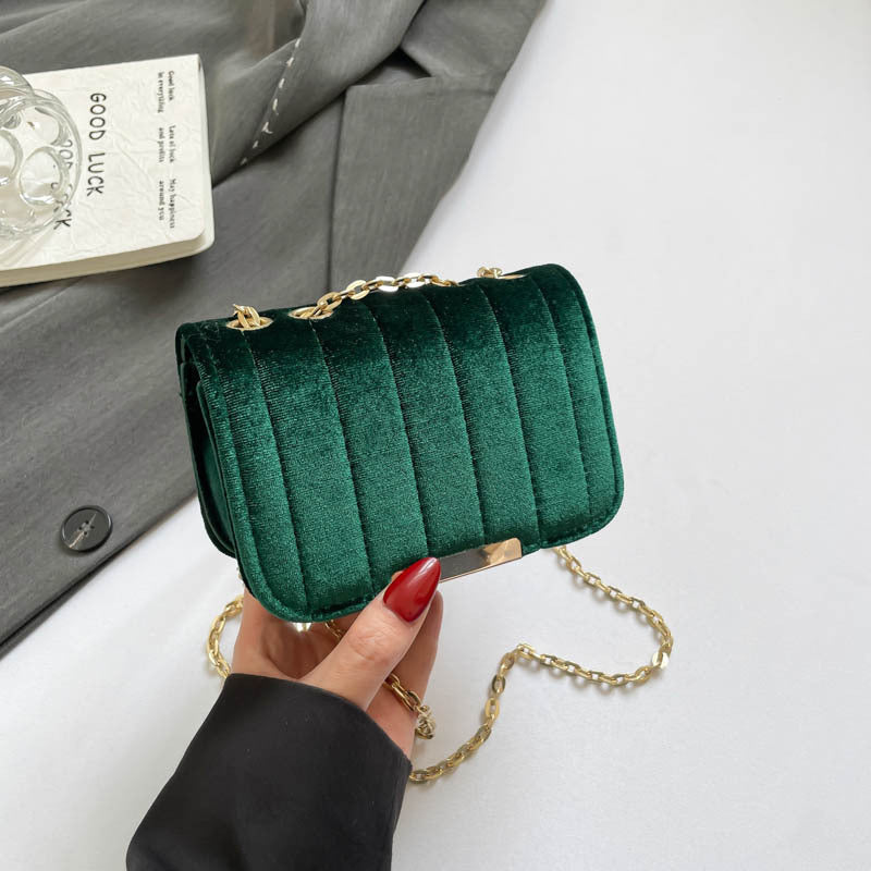 Elegant Quilted Velvet Crossbody Bag Acalora