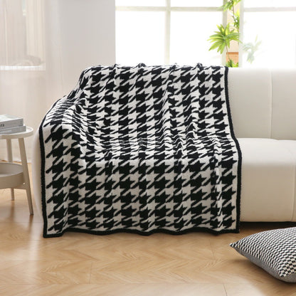 Soft Houndstooth Pattern Throw Blanket